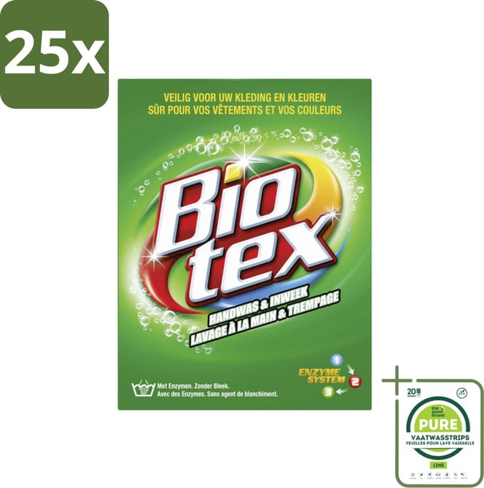 25 x Biotex Handwas & Inweek Poeder 720 gr - Grootverpakking - Biotex - Waspoeder - Handwas - Inweek - Biologisch
