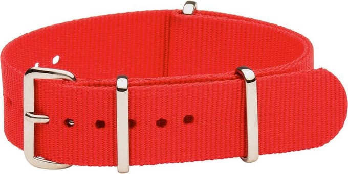 Premium Red Nato strap 18mm - Horlogeband Rood
