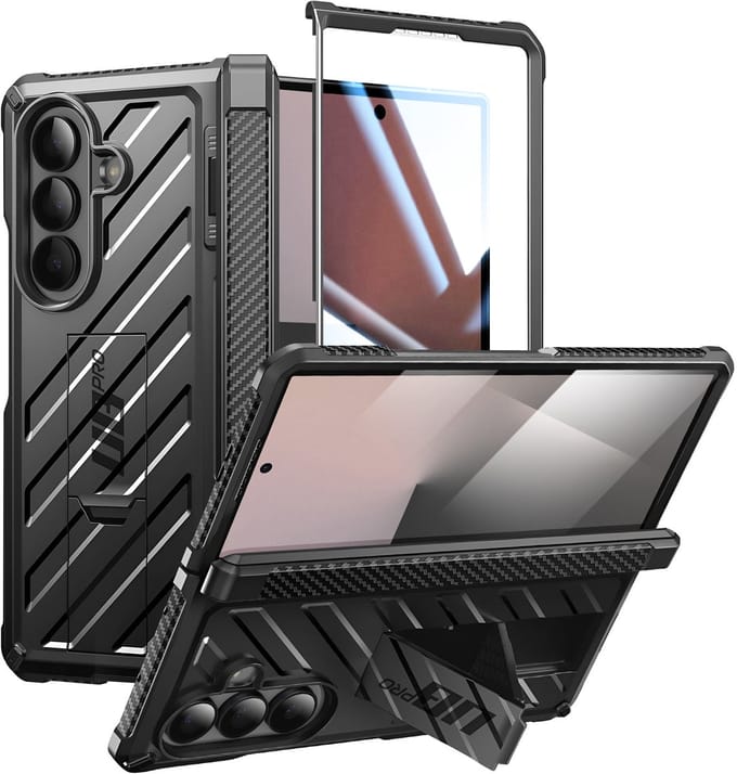 Supcase UB Pro Case geschikt voor Samsung Galaxy Fold 7 hoesje met screenprotector - Zwart
