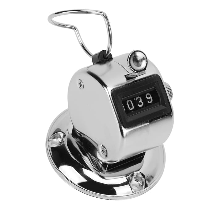 Compteur Clic 4 Chiffres Lettrage Clair Compteurs Manuels Précis Clics avec Coque Métallique pour Rangée black