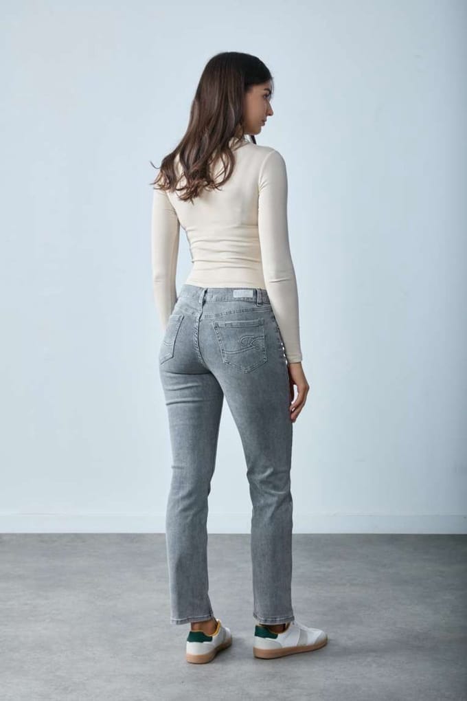 Broek Toxik3 normale taille slim fit jeans grijs