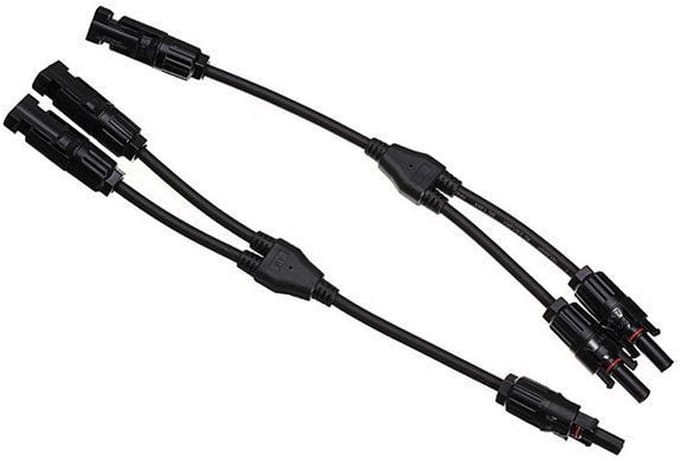 Set van 2 Y-Splitters voor Parallelle Zonnepaneel Kabelverbinding (1M2F & 2M1F)