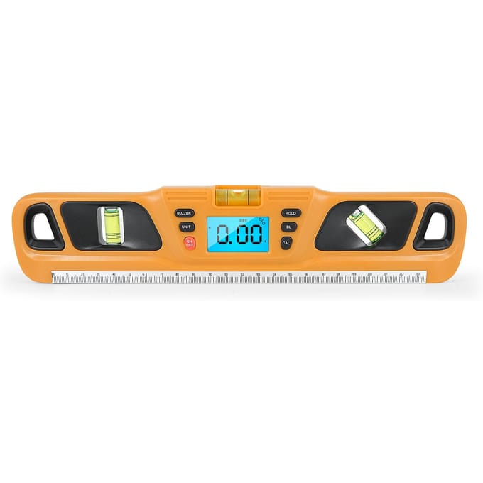 Rapporteur de niveau de torpille numérique magnétique, plage de mesure de 4x90 degrés, inclinomètre électronique jaune