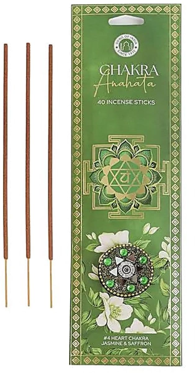 Wierook Anahata chakra jasmijn & saffraan – 40 stokjes