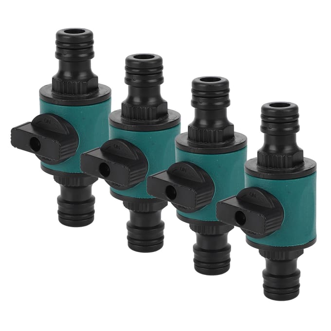 Lot de 4 connecteurs rapides pour tuyaux d'arrosage, en plastique, anti-fuite, double tête, pour système d'irrigation black