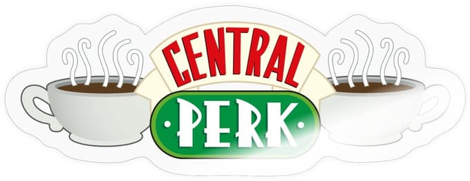 Friends Central Perk Logo Sticker maat S (10 x 10 cm)