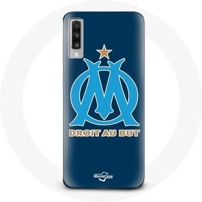 Coque maniacase pour Samsung Galaxy A50 Olympique de marseille OM logo bleu