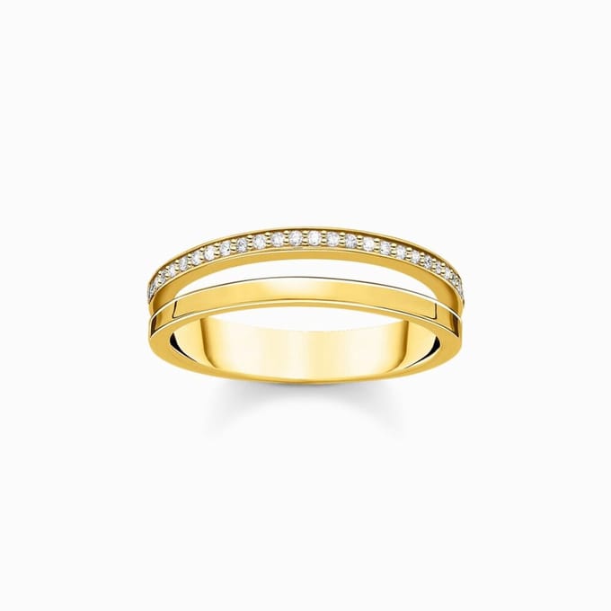Thomas Sabo - TR2316-414-14-60 - Ring - Dames - 925er Zilver geel verguld - ringmaat 60
