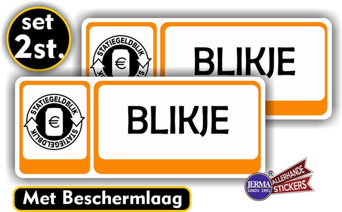 Jerma - Statiegeld blikjes - inleveren - (M) - Sticker - Vinyl - 2 st - 7x16 cm - Zelfklevend