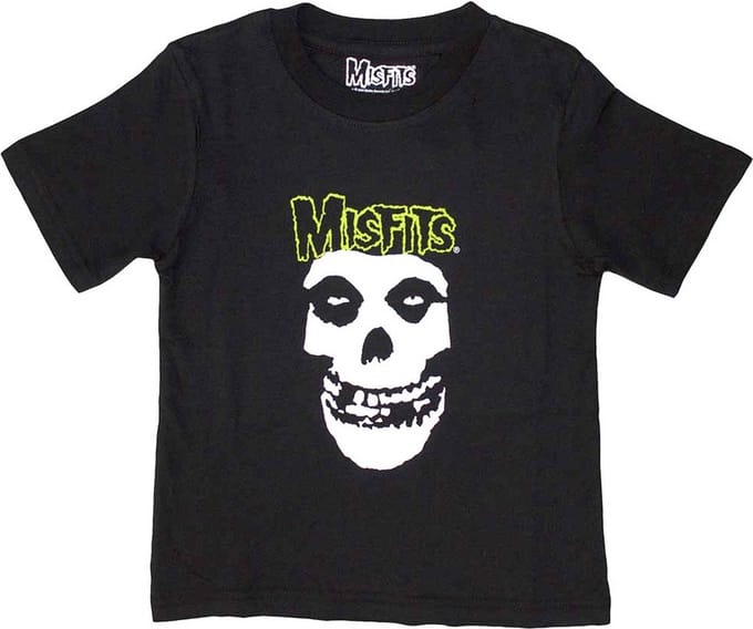 Misfits - Skull & Logo Kinder Tshirt - Kids tm 2 jaar - Zwart