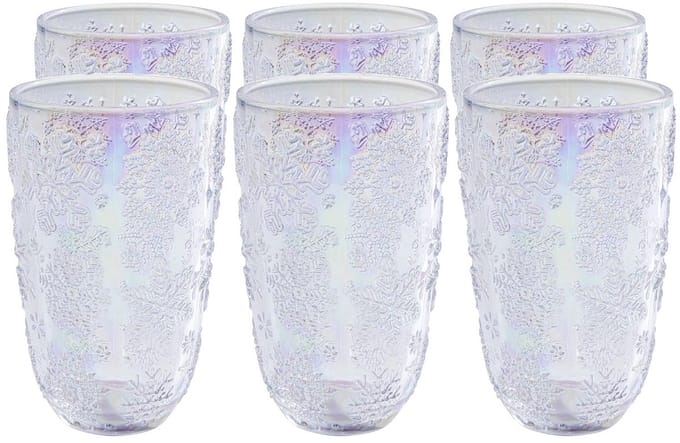 Waterglazen Ice Flowers paars (6/set) Kare Design
