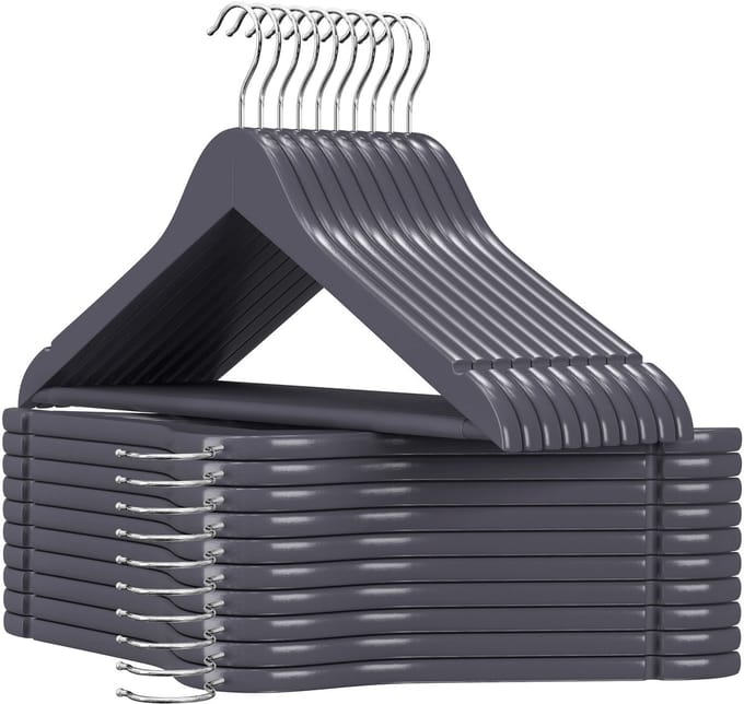 SONGMICS - Kledinghangers - Houten - Set van 20 - Antislip & 360° Draaibare Haak