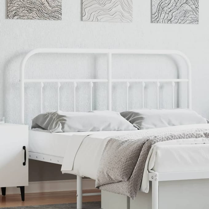 vidaXL - Vervangend - hoofdbord - metaal - wit - 135 - cm