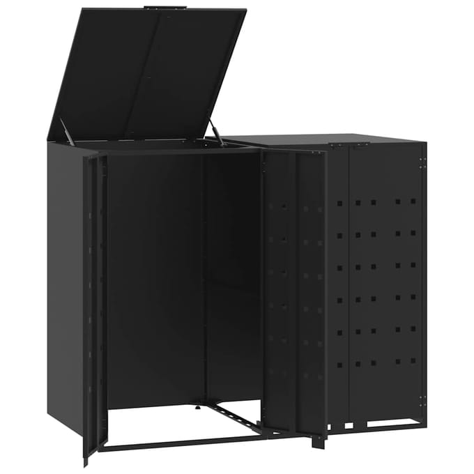 vidaXL - Containerberging - voor - 2 - containers - 138x79x117 - cm - staal - zwart