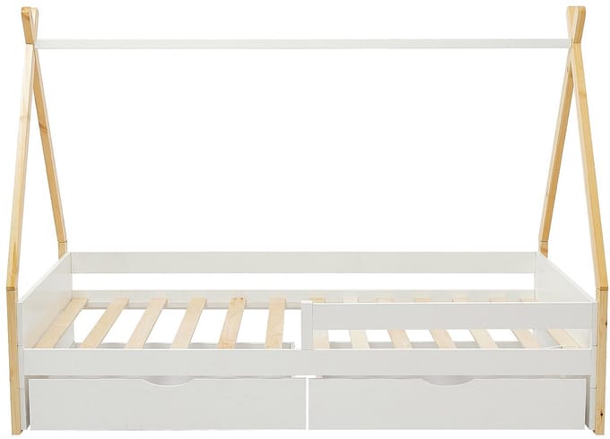 Vente-unique Tipibed hout natuurlijk licht, wit 90 x 190 cm