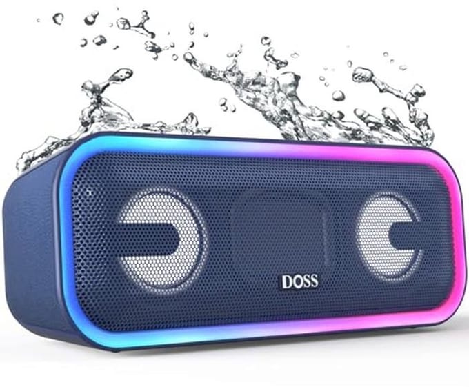Krachtige Bluetooth-luidspreker met lichteffecten en extra bas, 15 uur batterijduur, draadloze stereo-koppeling