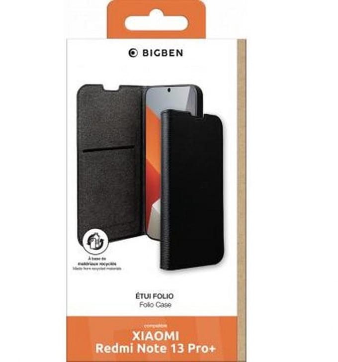 Bigben Connected, Hoesje geschikt voor Redmi Note 13 Pro Plus - Folio Wallet met Kaarthouder, Zwart