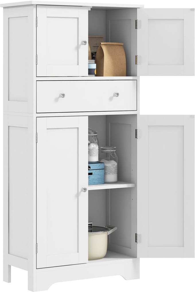 HOMCOM-Keukenkast-Panneau de particules-60x30x128cm-Blanc