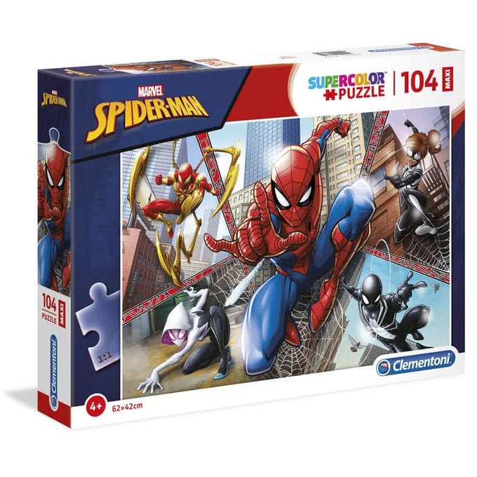 Clementoni - Puzzel - 104 Stukjes - Spider-Man - Maxi Kinderpuzzel - Vanaf 4 Jaar