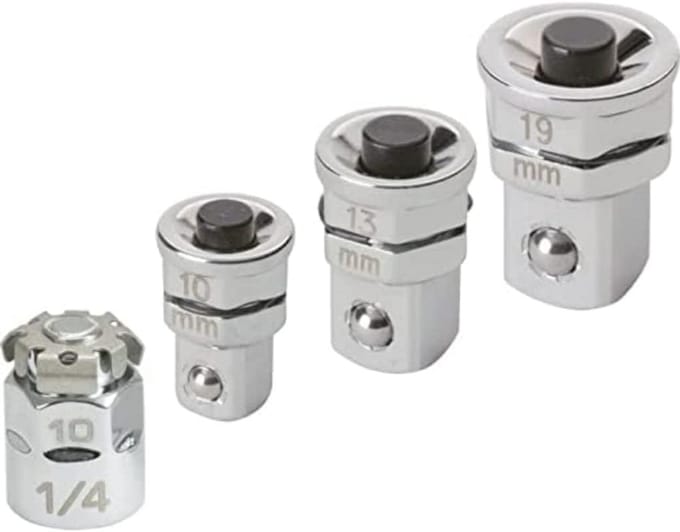 Dopsleutel Adapter Set 4-Delig Vierkant Aandrijving - Met Kogelvergrendeling