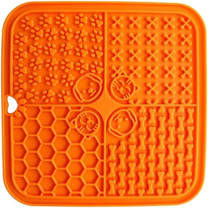 Famanu – Siliconen slow feeder likmat met super zuignappen, oranje