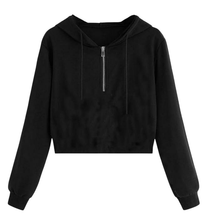 Miso Dames/Dames Crop Hoodie (Zwart)