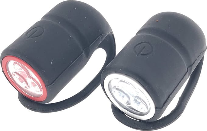 Benson Fietsverlichting set - waterdicht silicone - 3 leds - voor- en achterlicht - 3 standen