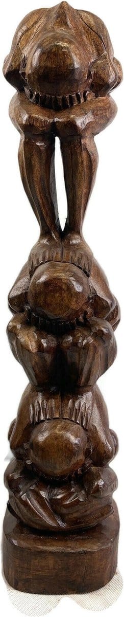 houten beeld / buddha beeld / houten figuur / handgemaakt beeld / vintage style /