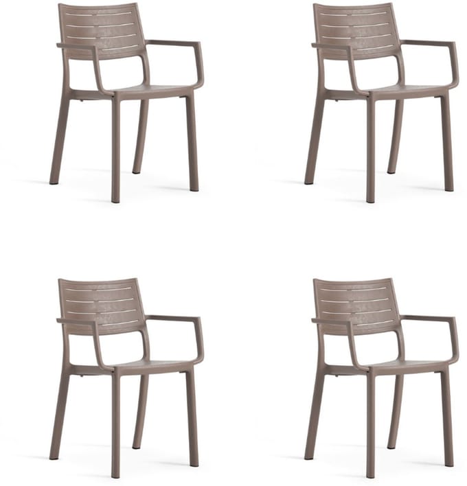Keter Metaline tuinstoel - 4 stuks - 53,3x60,2x81,3 cm - Bruin