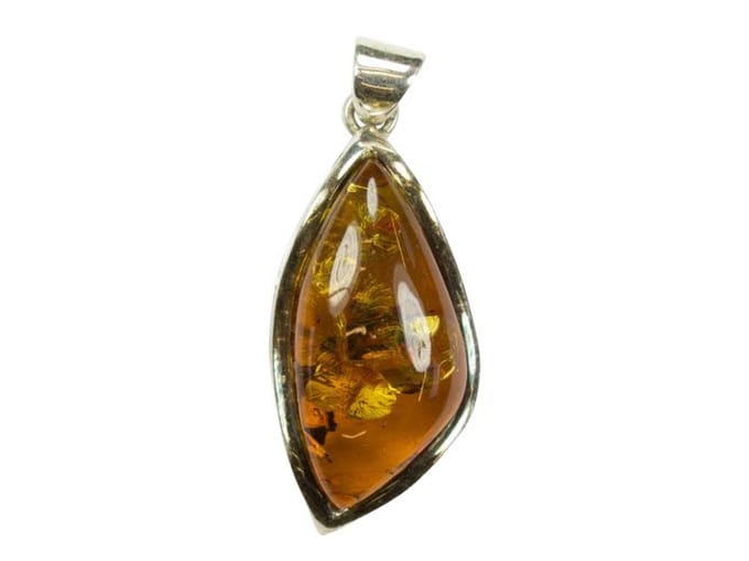Exclusieve zilveren hanger Amber / Barnsteen 925 zilver