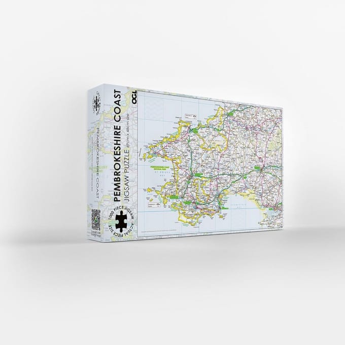 1000 Stuks Puzzel Gedetailleerde Kaart van de Pembrokeshire Kust