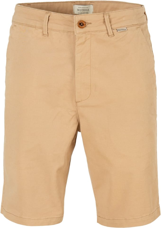 WOTEGA Heren Chinoshorts Spring – Regular Fit – Katoen Stretch – Beige – 5-pocket