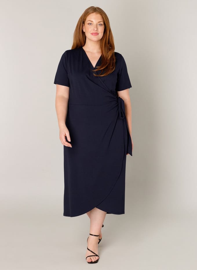 BASE LEVEL CURVY Abbie Jurk - Dark Blue - maat 4(54/56)