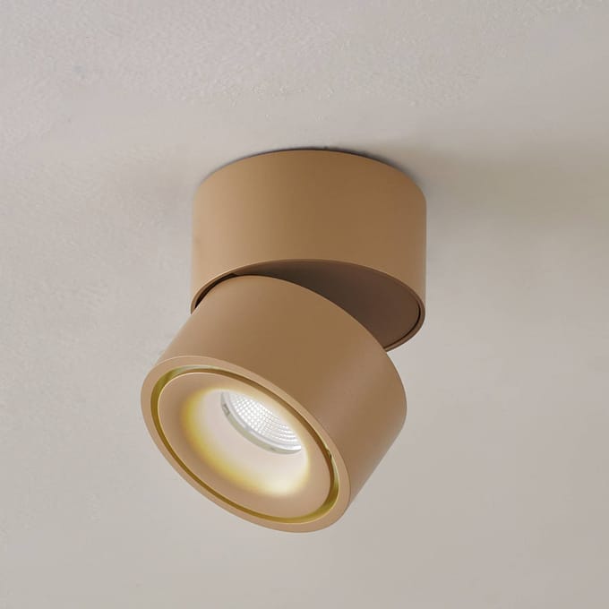 Arcchio LED plafondspot Rotari, bruin, 1-lamp, 8,9W