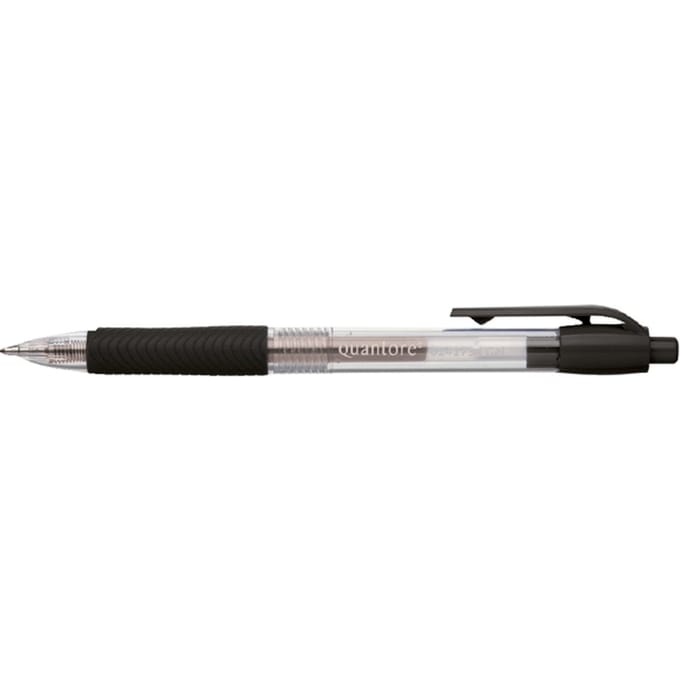 Gelschrijver Quantore gripdrukknop 0.7mm zwart