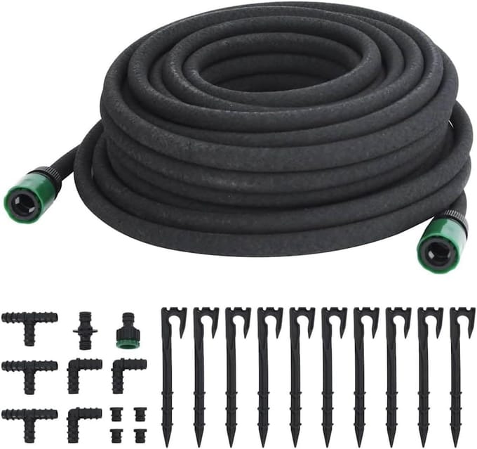 Flexibele irrigatieslang 0,6 inch 25 meter zwart