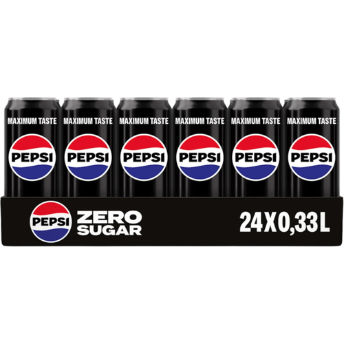 Pepsi Zero Sugar - 24 x 330 ml blikjes - Tray