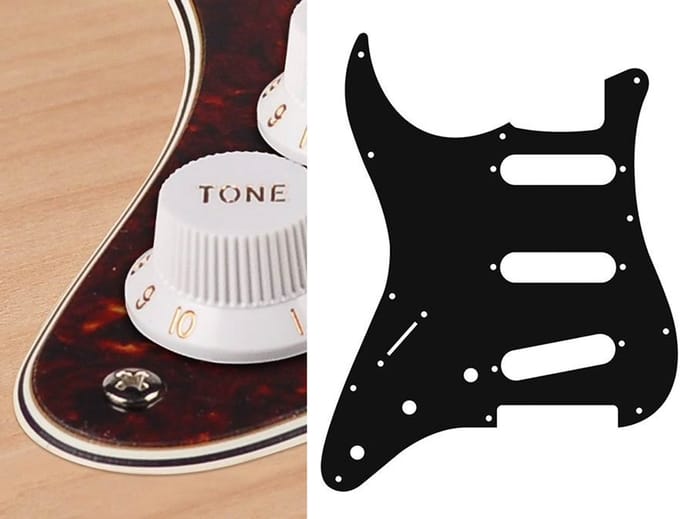 Boston SL-413-TI pickguard, Stallion, standard, SSS, 3 pot holes, 3-5 switch, lefthanded, 4 ply, tortoise intense