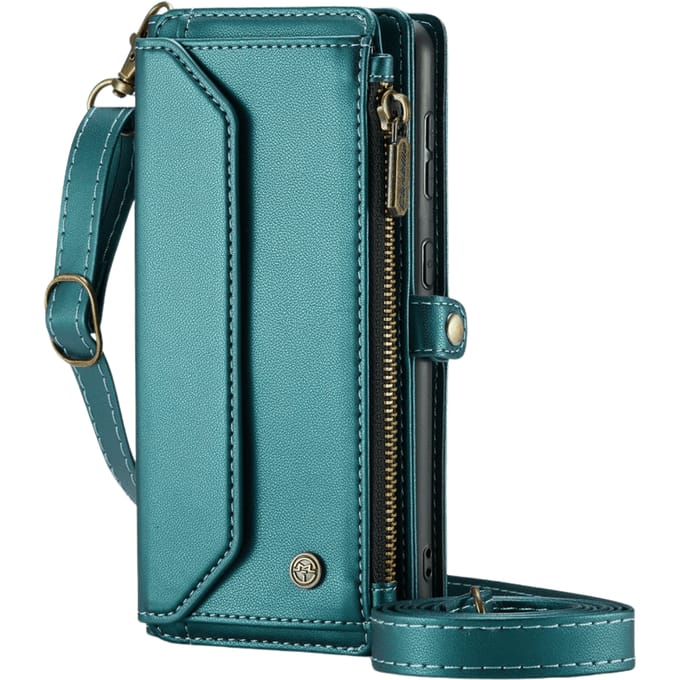 Caseme Samsung S24 FE Clutch Wallet met Koord  Groen