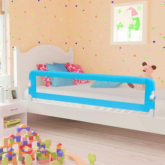 vidaXL Bedhekje peuter 180x42 cm polyester blauw