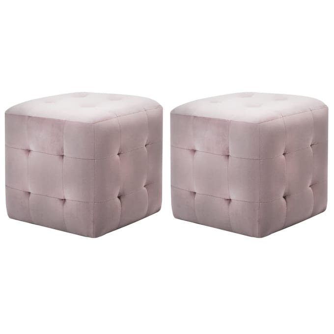 vidaXL - Nachtkastjes - 2 - st - 30x30x30 - cm - fluweel - roze