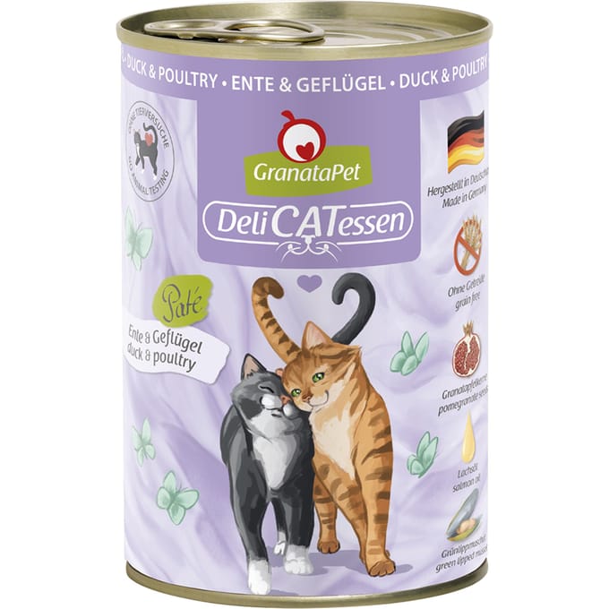 24x400g GranataPet DeliCatessen Eend & gevogelte Kattenvoer