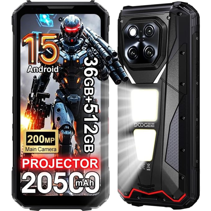 DOOGEE VMax Play 5G Mobiele Telefoon 36GB+512GB 20500mAh 6,78  Scherm 200MP Android 15 zwart