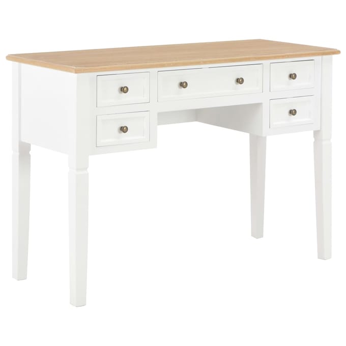 vidaXL - Schrijftafel - 109,5x45x77,5 - cm - hout - wit