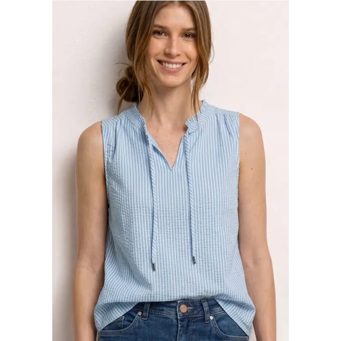 Blousetop met gespleten hals en ruches