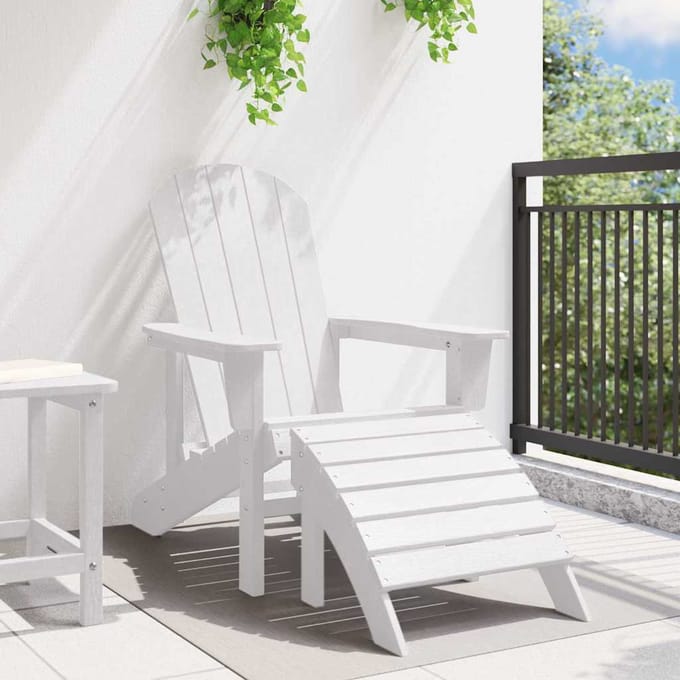 vidaXL Adirondack-stoel Wit 82 x 74 x 92 cm HDPE