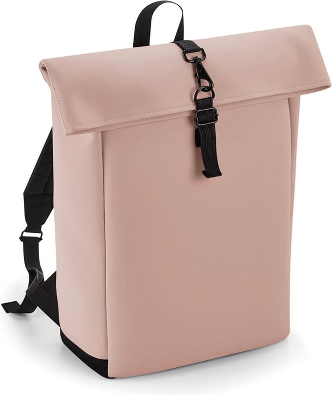 Matte PU Roll-Top Backpack BagBase - 12 Liter Pink