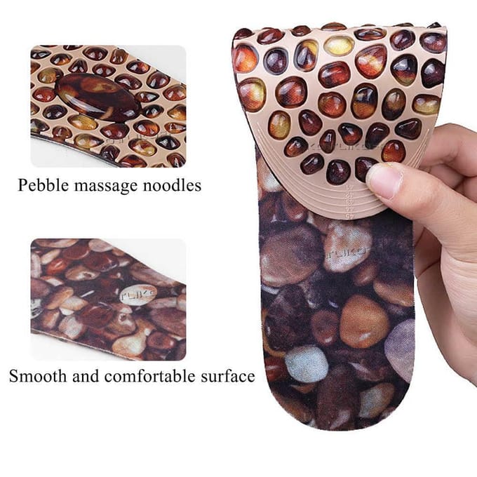 Semelles intérieures de masseur de pieds de coussin de pavé en caoutchouc mou pour des protections de chaussures L beige