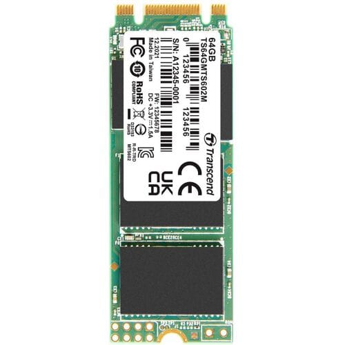 Transcend MTS602M 64 GB SATA M.2 SSD 2260 harde schijf SATA III Industrial TS64GMTS602M