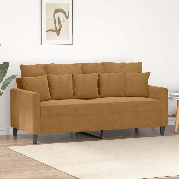 vidaXL - Tweezitsbank - 140 - cm - stof - bruin